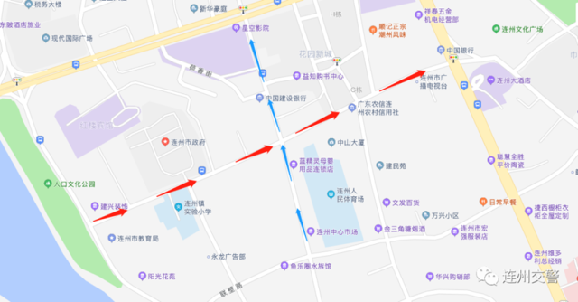 （愛(ài)民路、東山路單行線示意圖）